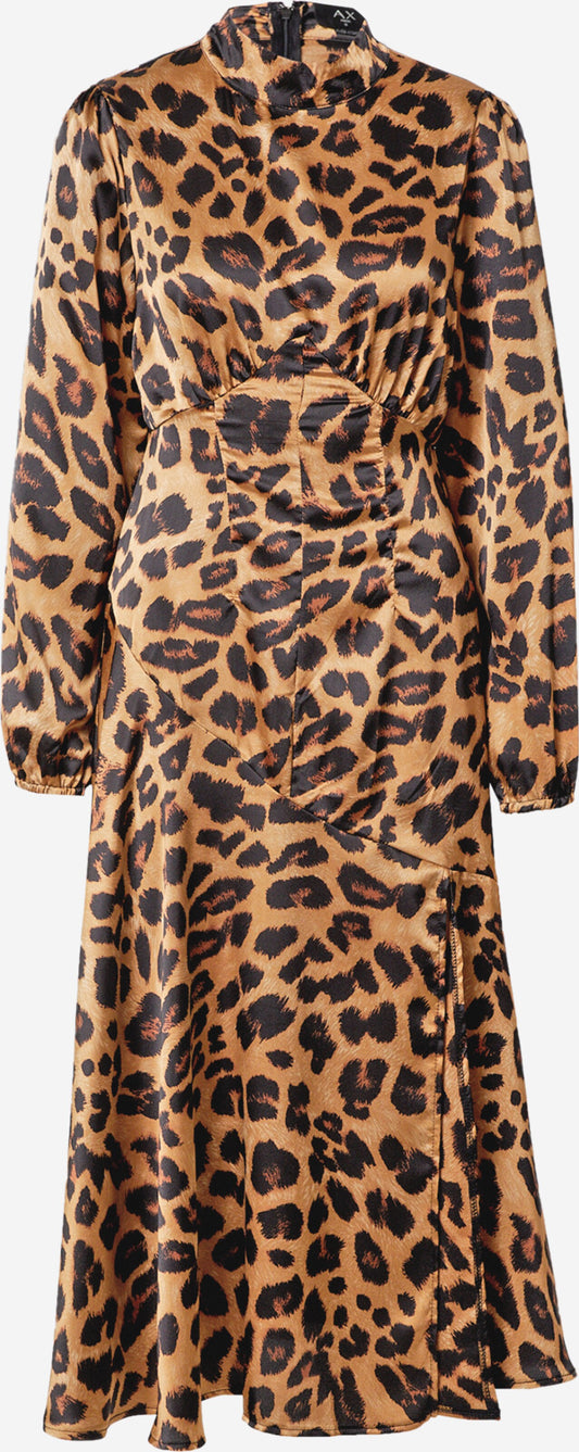 AX Paris Midi Jurken Jurk Dames Bruin / Lichtbruin