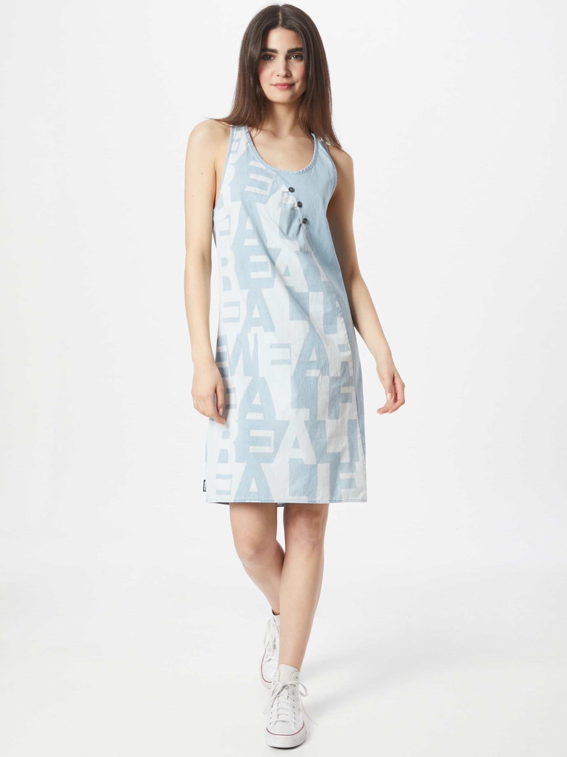  Mini Jurken Loosefit Jurk CameronAK Dames Lichtblauw / Wit