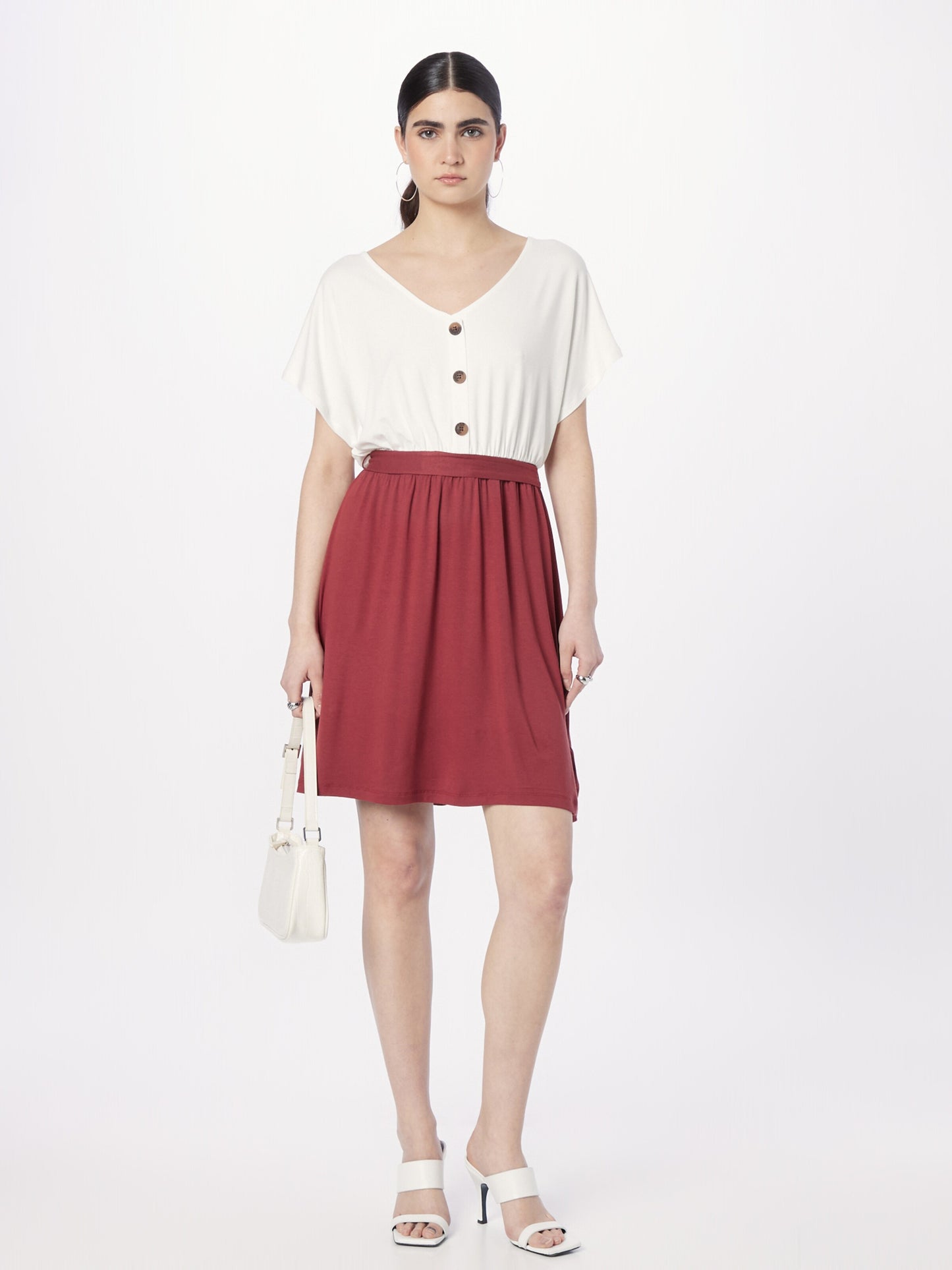 About You Mini Jurken Jurk Helga Dames Roestrood / Wit