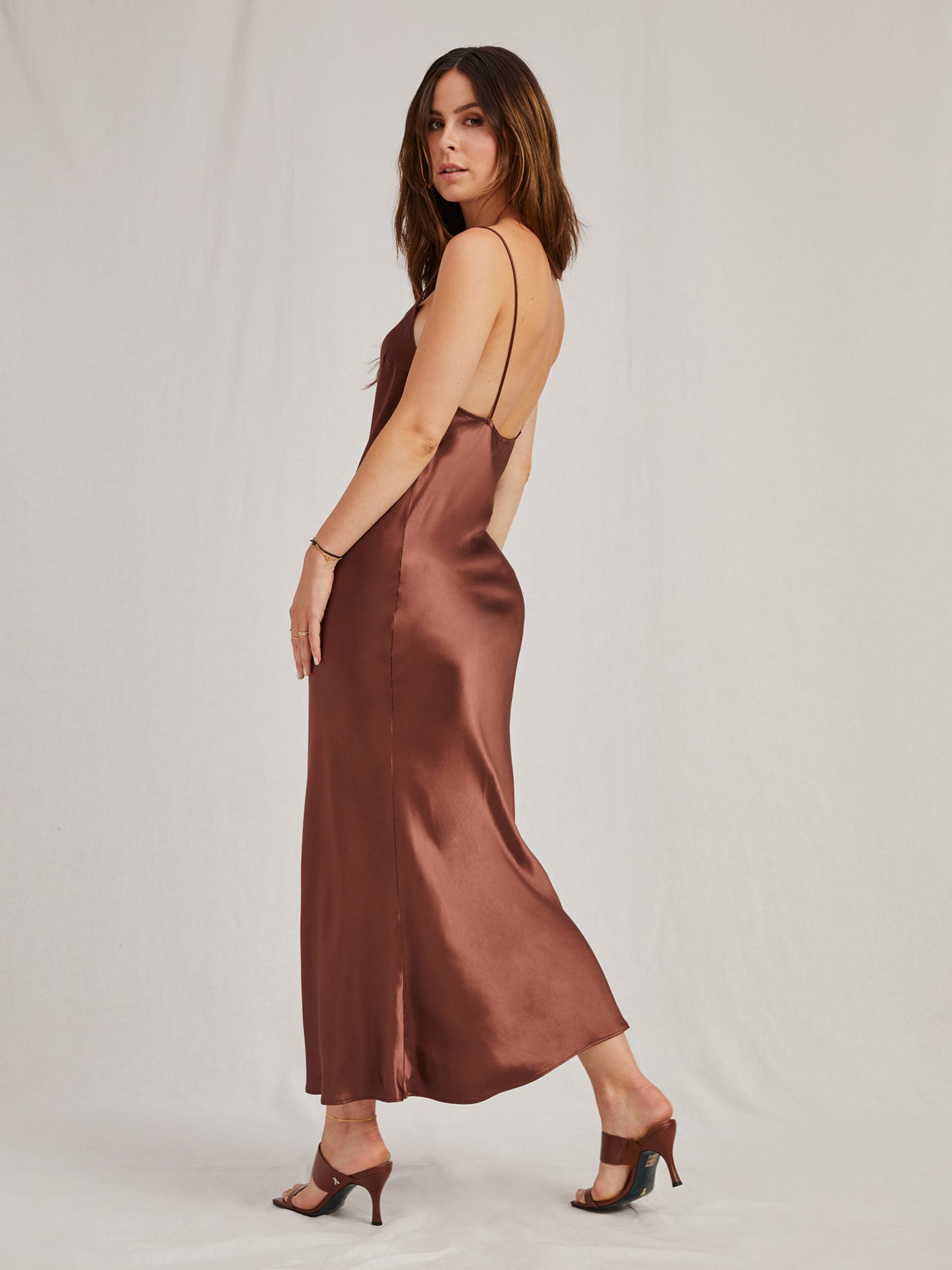  Maxi Jurken Jurk Ela Dames Chocoladebruin