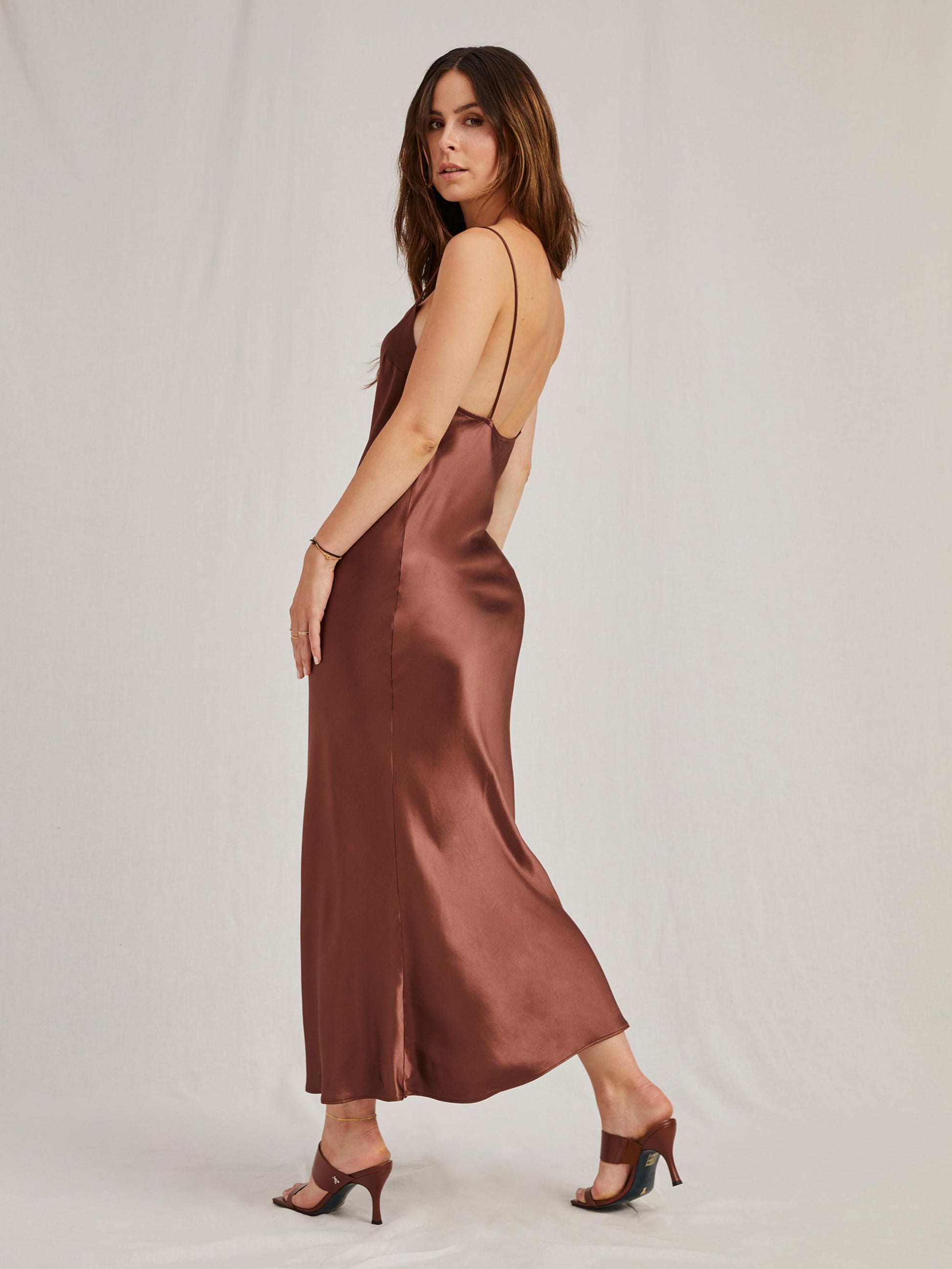  Maxi Jurken Jurk Ela Dames Chocoladebruin
