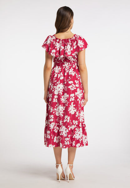 Faina Midi Jurken Jurk Dames Cranberry
