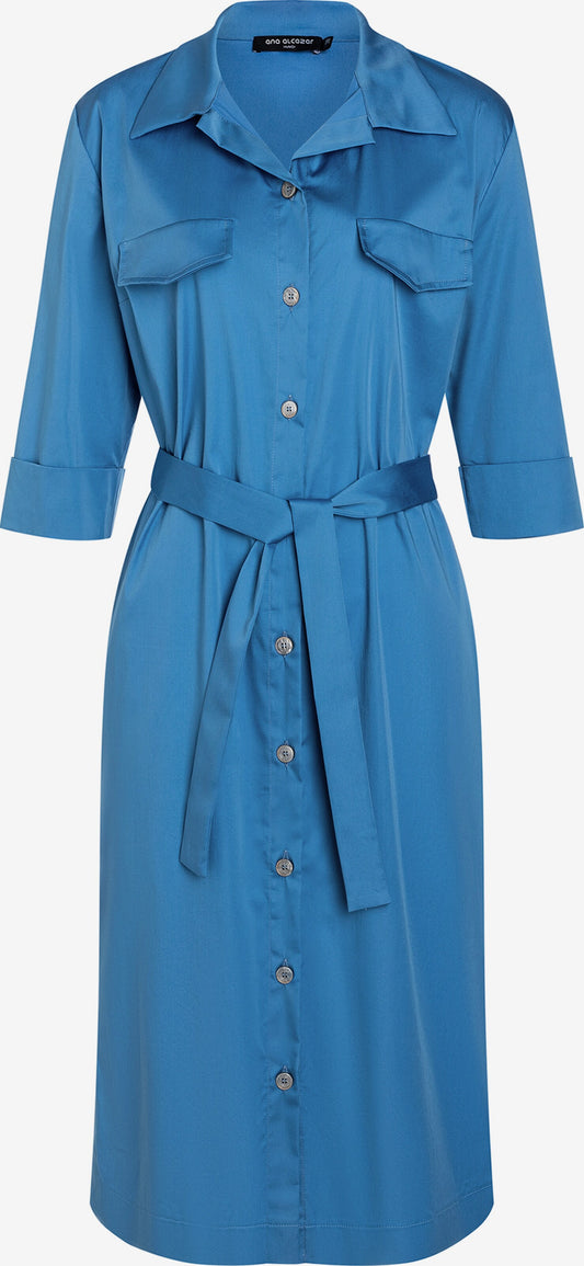 Ana Alcazar Midi Jurken Jurk Fafara Dames Blauw