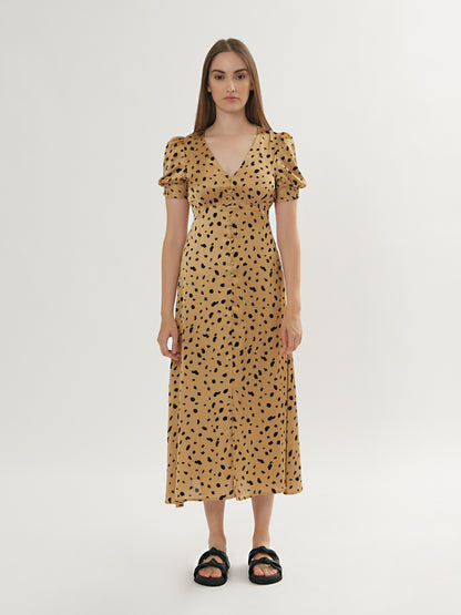  Maxi Jurken Jurk Dames Champagne