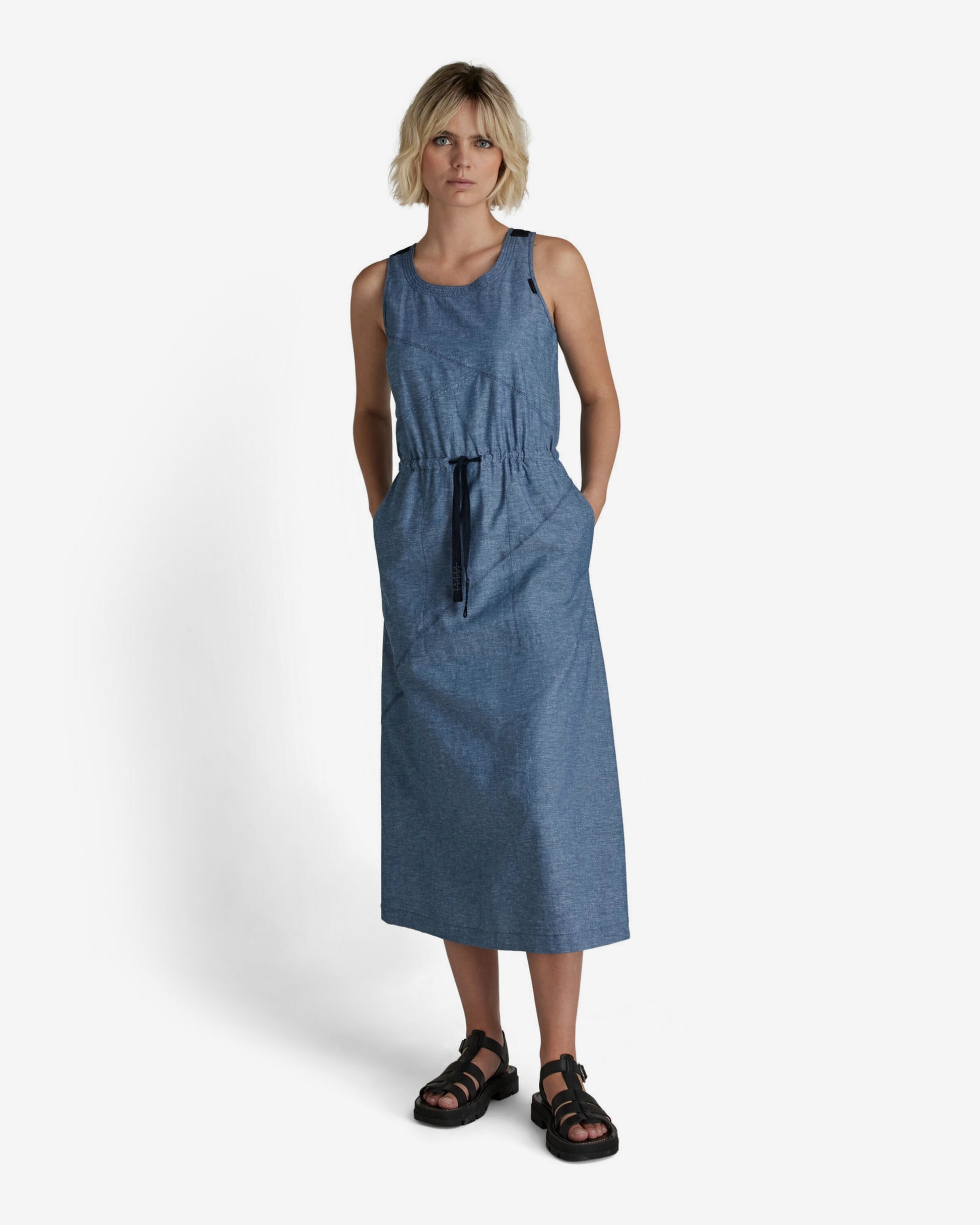 G-Star Raw Midi Jurken Jurk Dames Donkerblauw