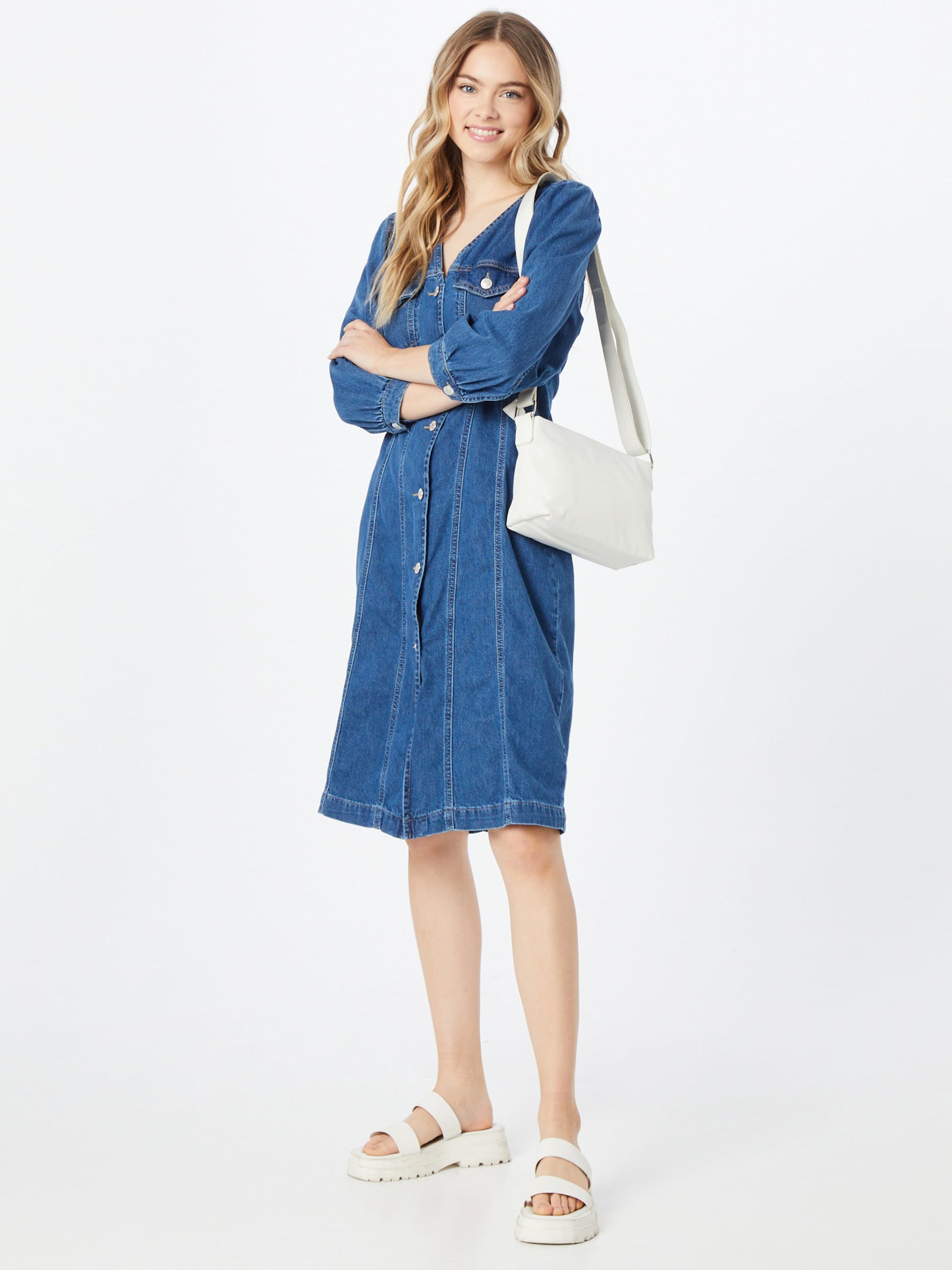 Global Funk Blousejurken Blousejurk Vega Dames Blauw