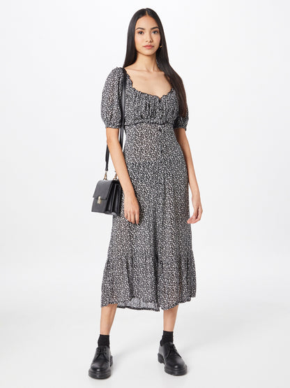Dorothy Perkins Midi Jurken Jurk Ditsy Dames Zwart