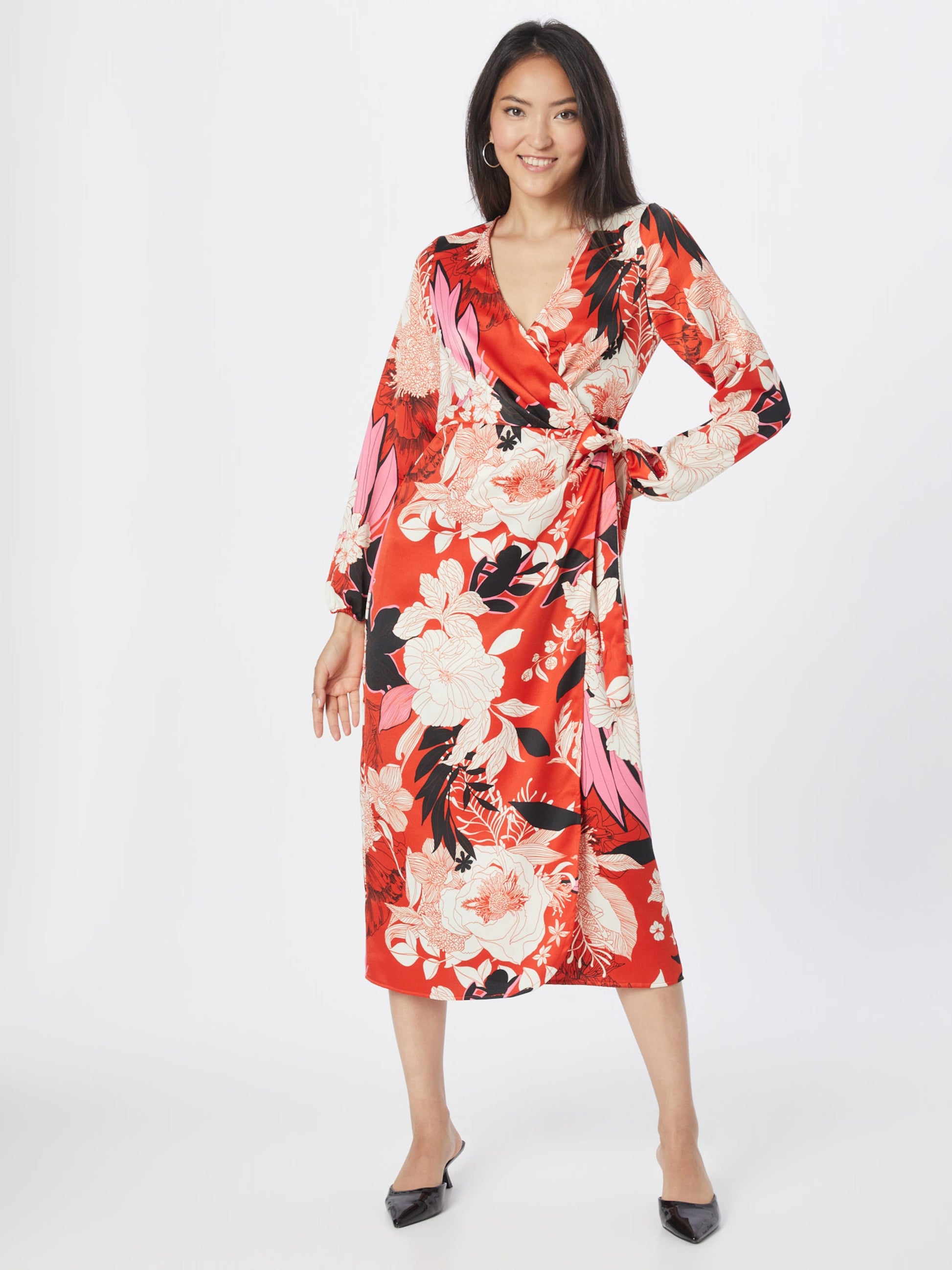 RIVER ISLAND Midi Jurken Jurk FLORENCE Dames Oranjerood