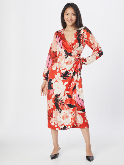 RIVER ISLAND Midi Jurken Jurk FLORENCE Dames Oranjerood