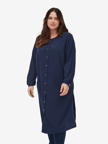 Zizzi Blousejurken Blousejurk Dames Marine