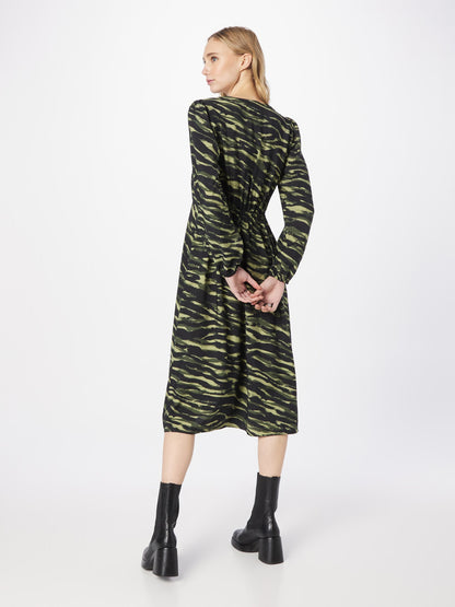 B.young Midi Jurken Jurk IBINE Dames Kaki / Lichtgroen / Donkergroen
