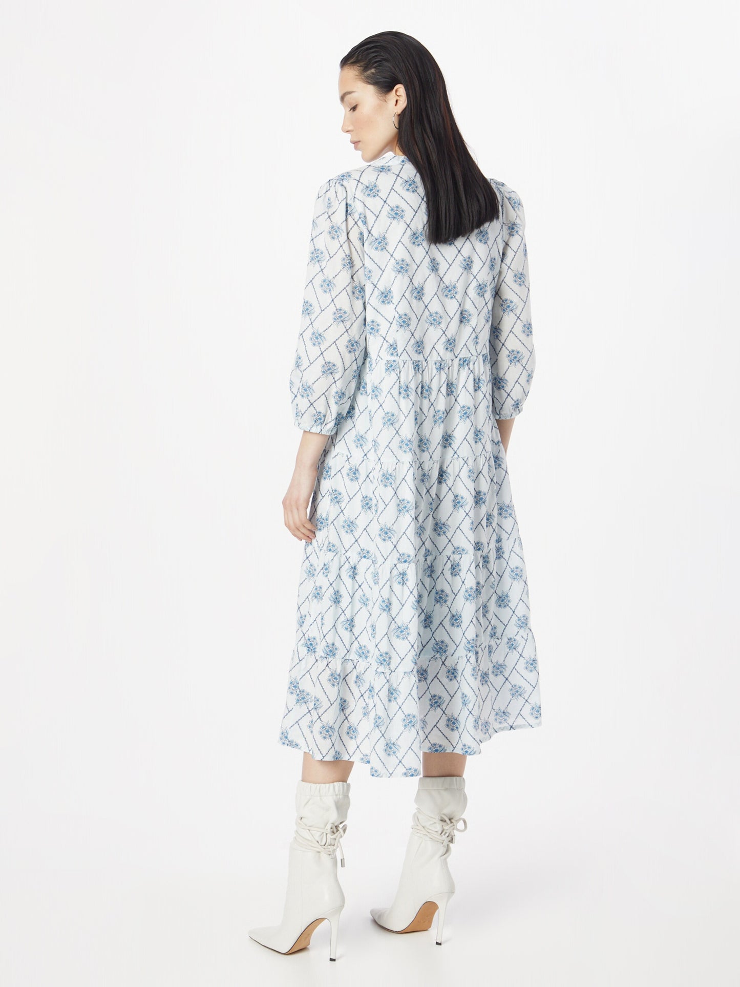 Noa Noa Midi Jurken Jurk Lotta Dames Blauw / Marine