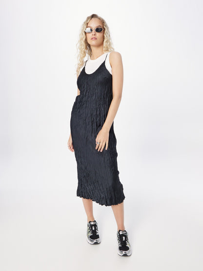 WEEKDAY Midi Jurken Jurk Lea Dames Zwart