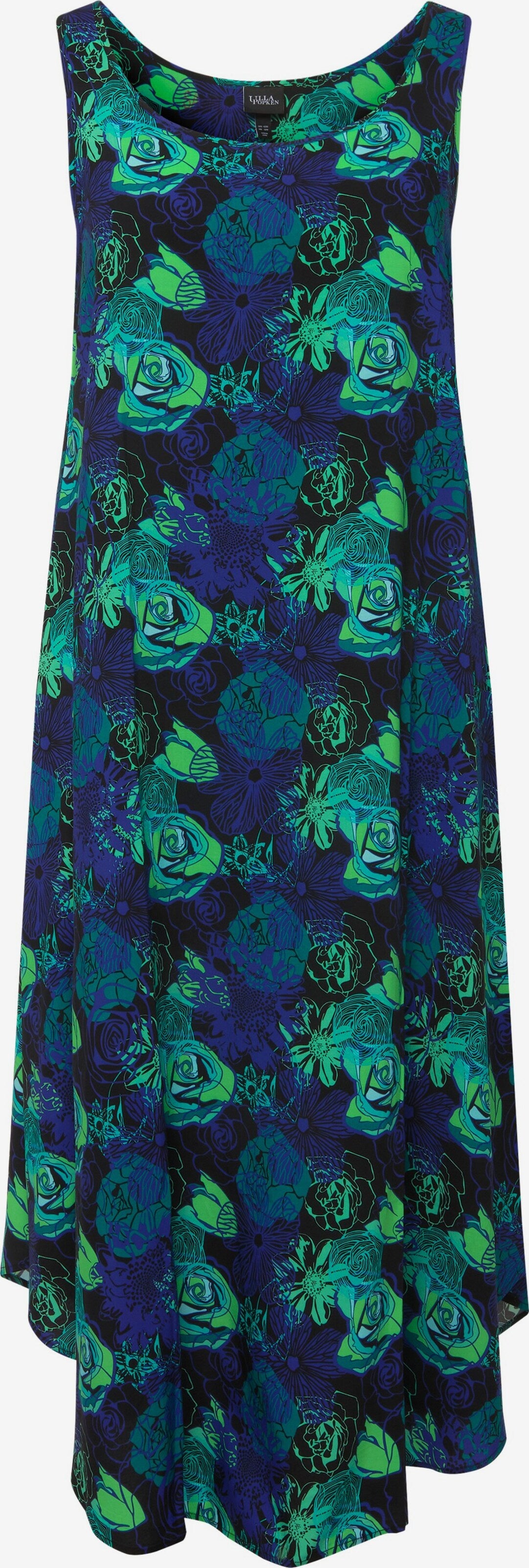 Ulla Popken Strandjurkjes Strandjurk Dames Blauw / Groen / Zwart