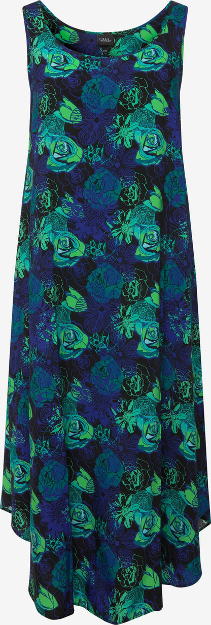 Ulla Popken Strandjurkjes Strandjurk Dames Blauw / Groen / Zwart