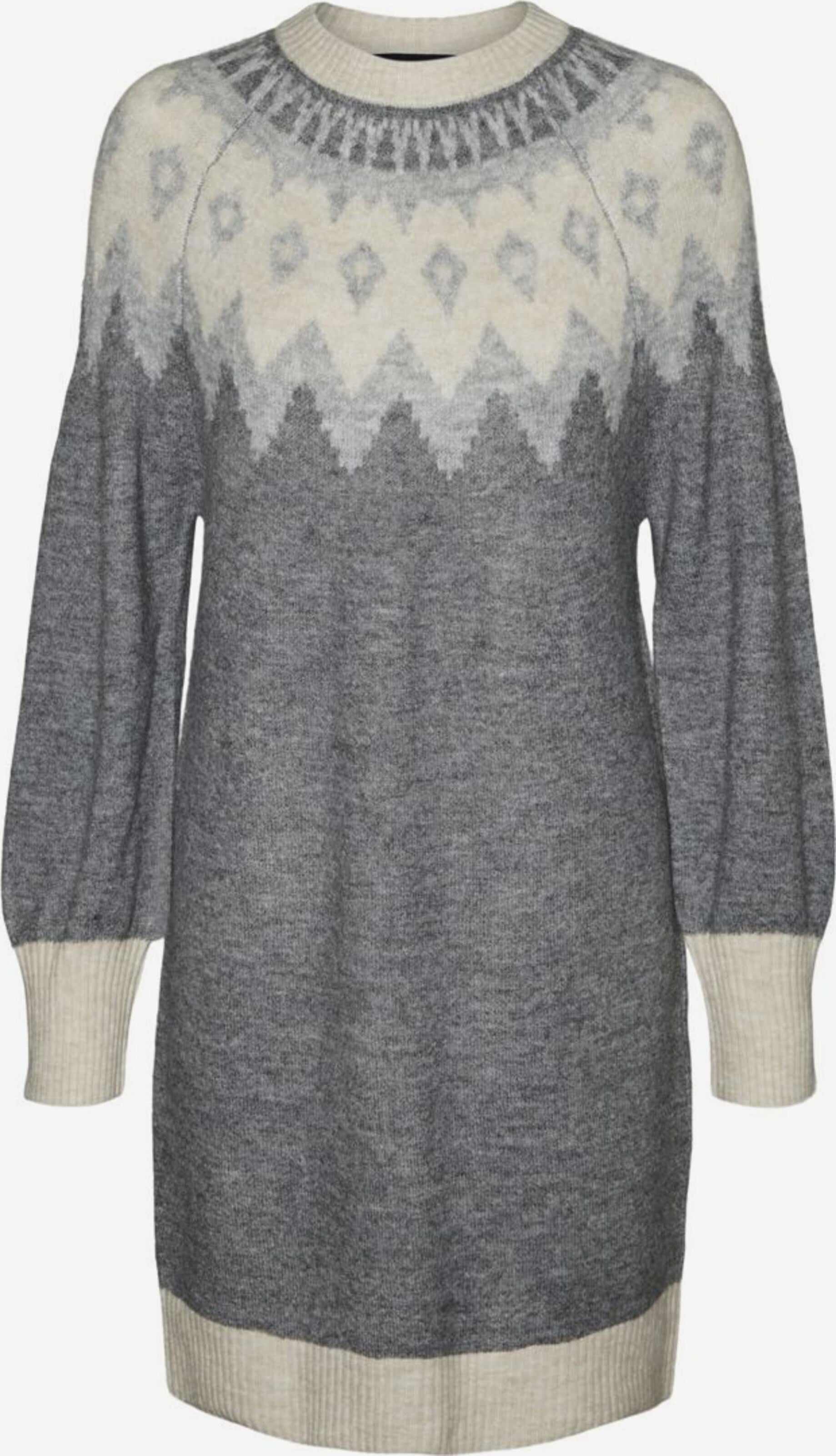 Vero Moda Curve Mini Jurken Jurk Dames Grijs / Donkergrijs