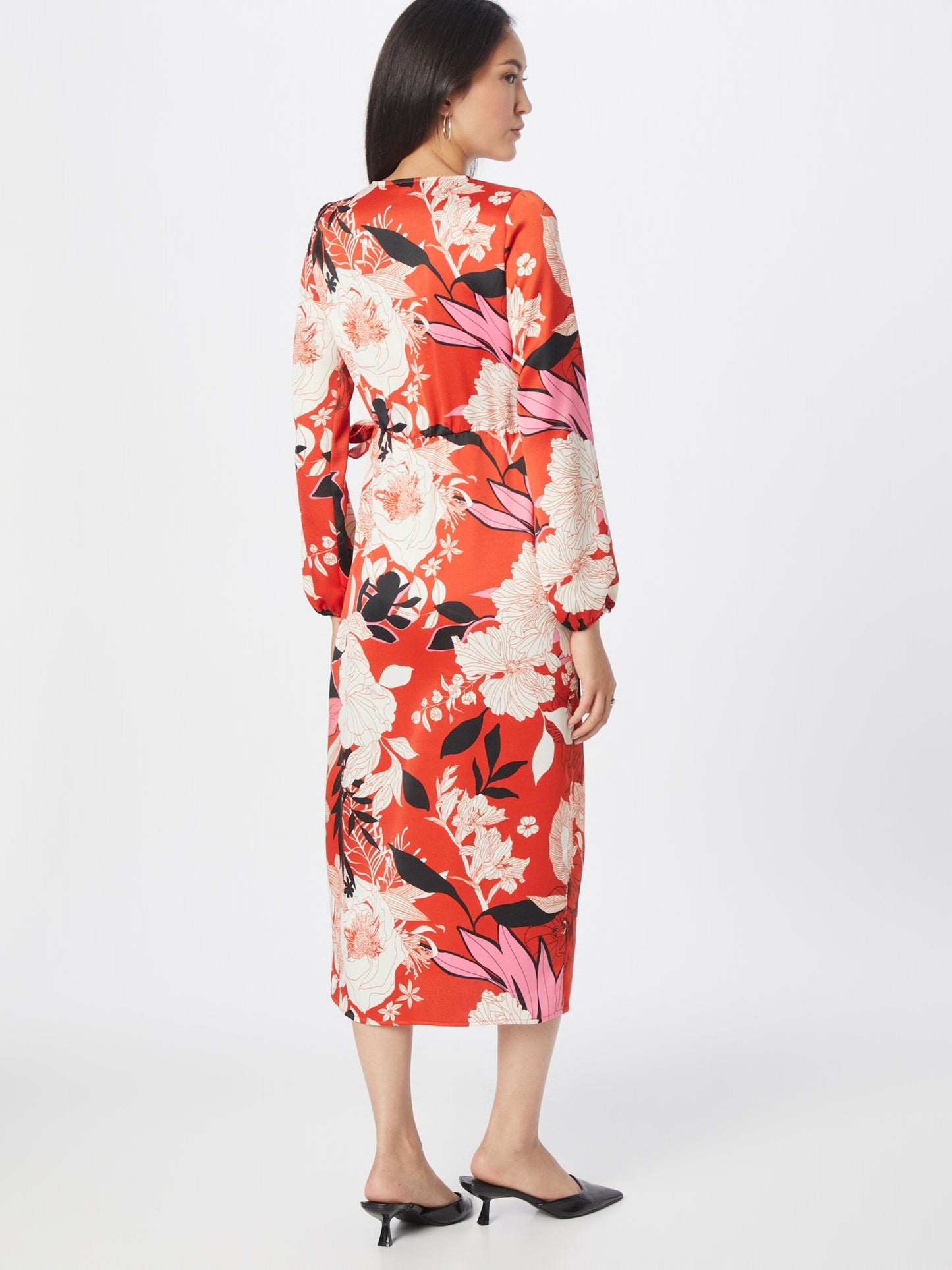 RIVER ISLAND Midi Jurken Jurk FLORENCE Dames Oranjerood