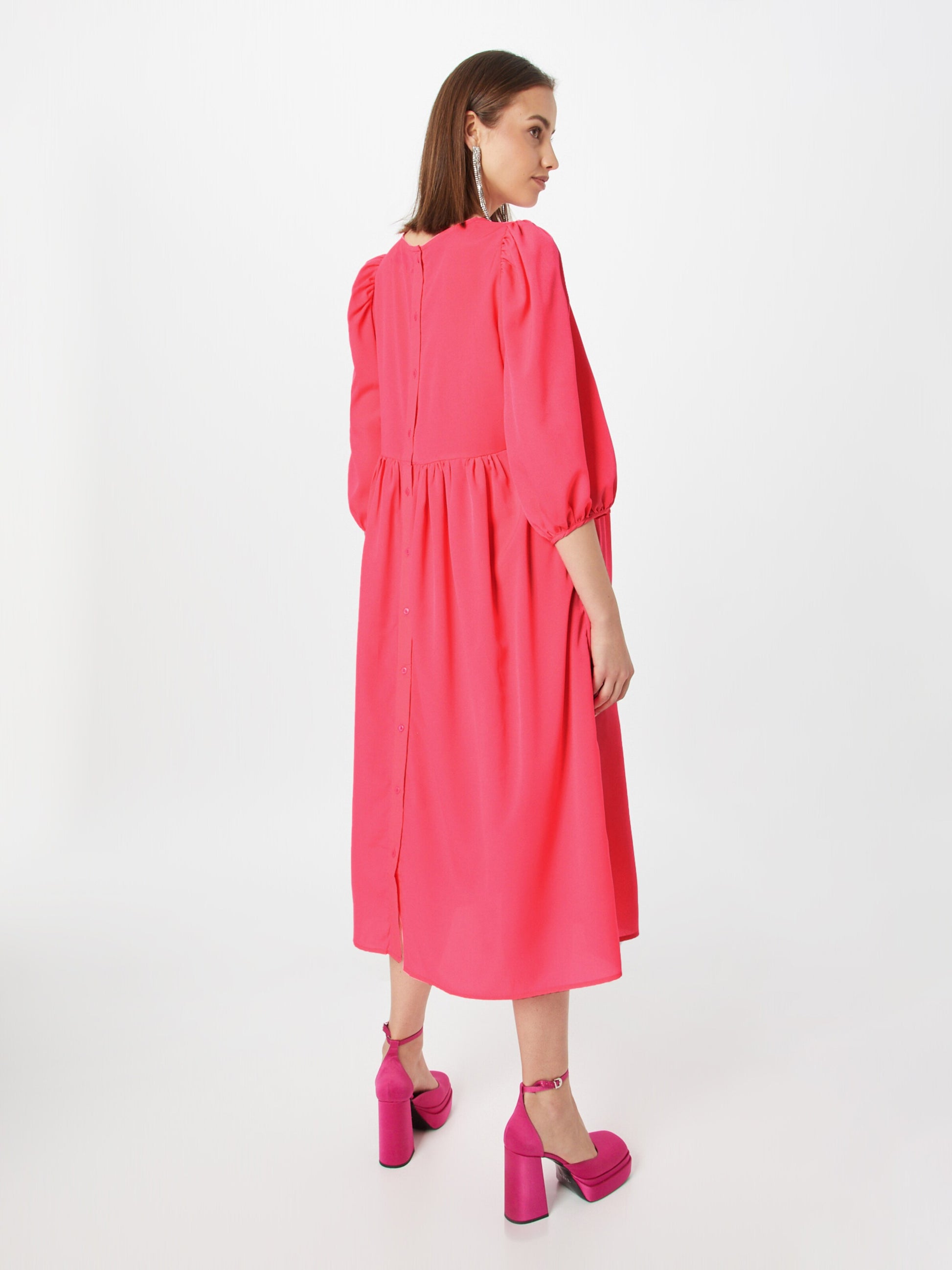 Lollys Laundry Midi Jurken Jurk Marion Dames Neonroze