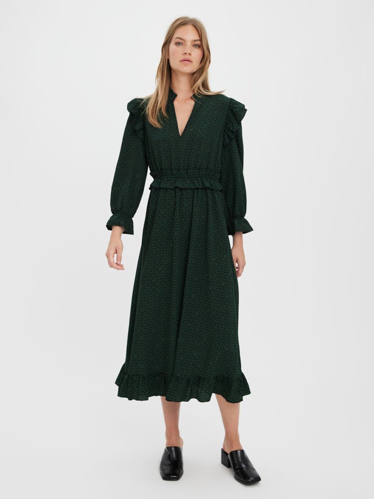 Vero Moda Midi Jurken Jurk Vienna Dames Groen