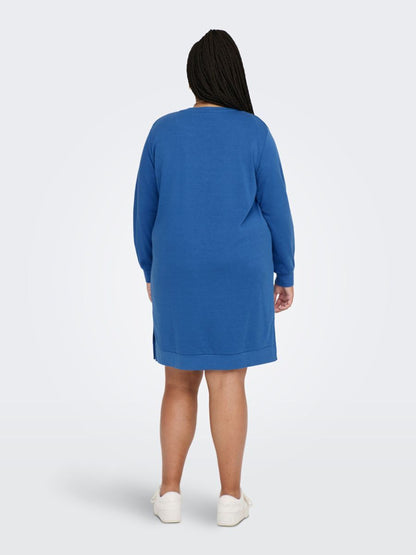 ONLY CARMAKOMA Mini Jurken Jurk Dames Blauw