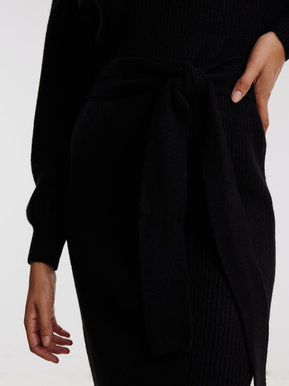EDITED Midi Jurken Jurk Silvie Dames Zwart
