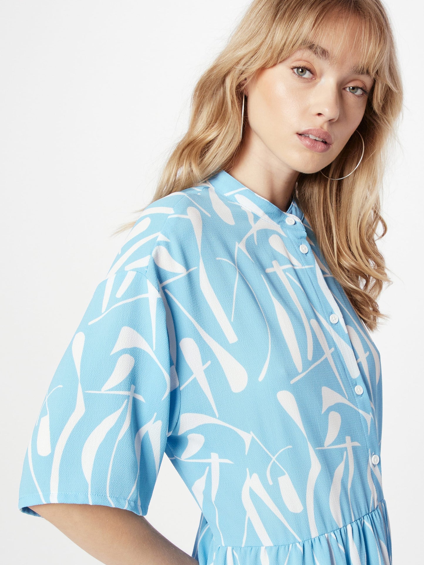 Monki Blousejurken Blousejurk Dames Lichtblauw