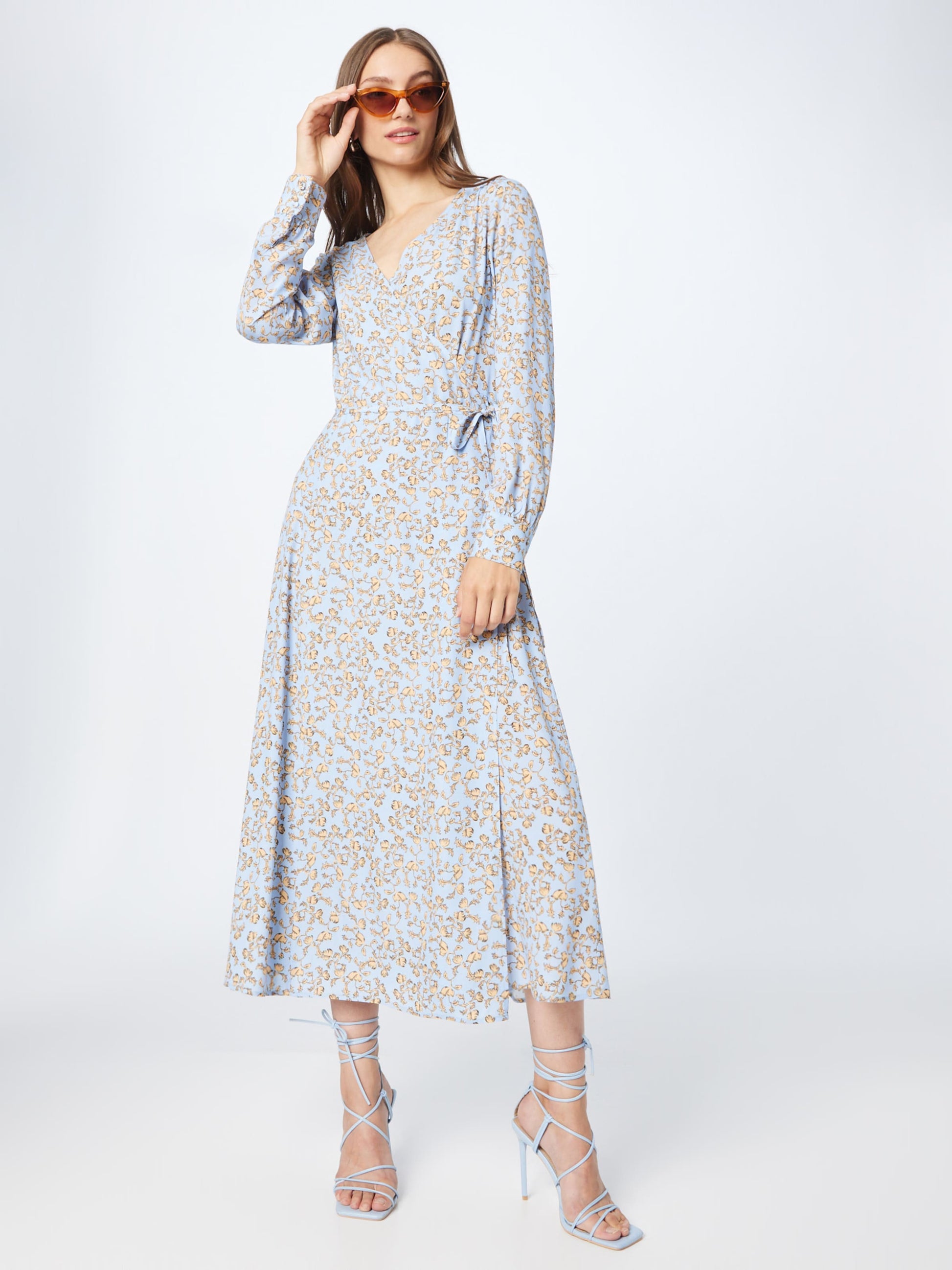 KnowledgeCotton Apparel Maxi Jurken Jurk Dames Lichtblauw