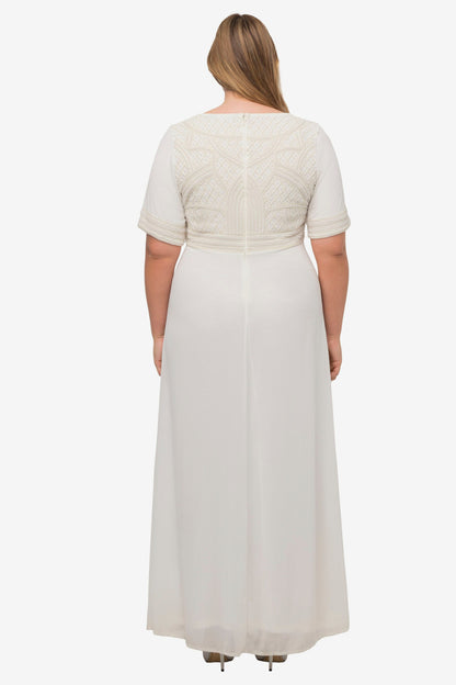 Ulla Popken Maxi Jurken Jurk Dames Offwhite