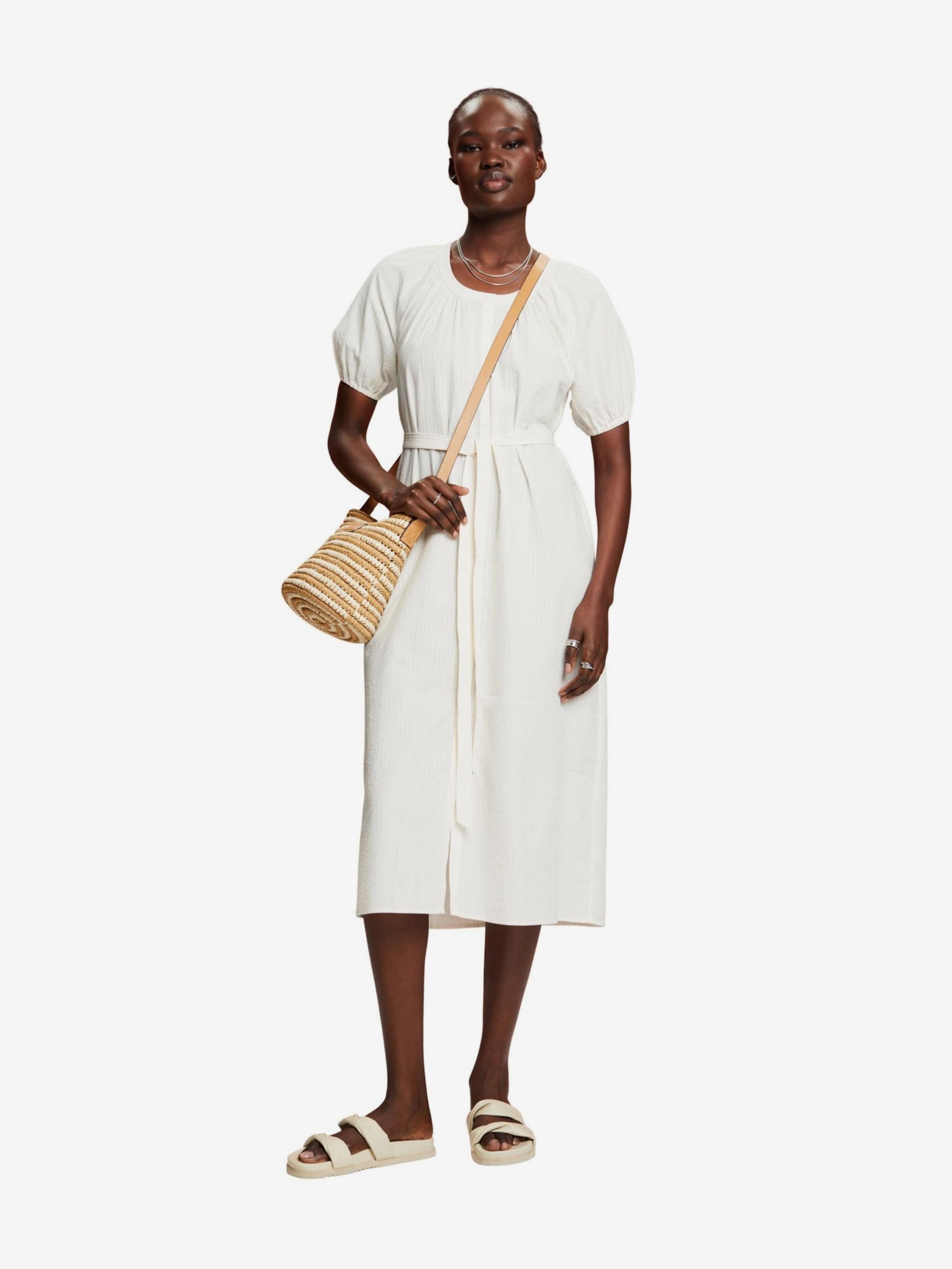 ESPRIT Blousejurken Blousejurk Dames Wit