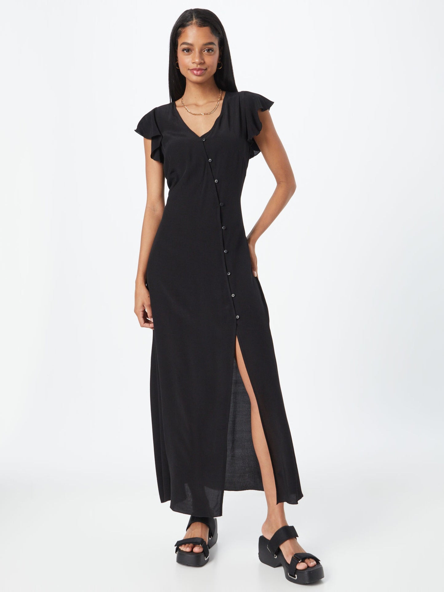 WEEKDAY Maxi Jurken Jurk Flora Dames Zwart