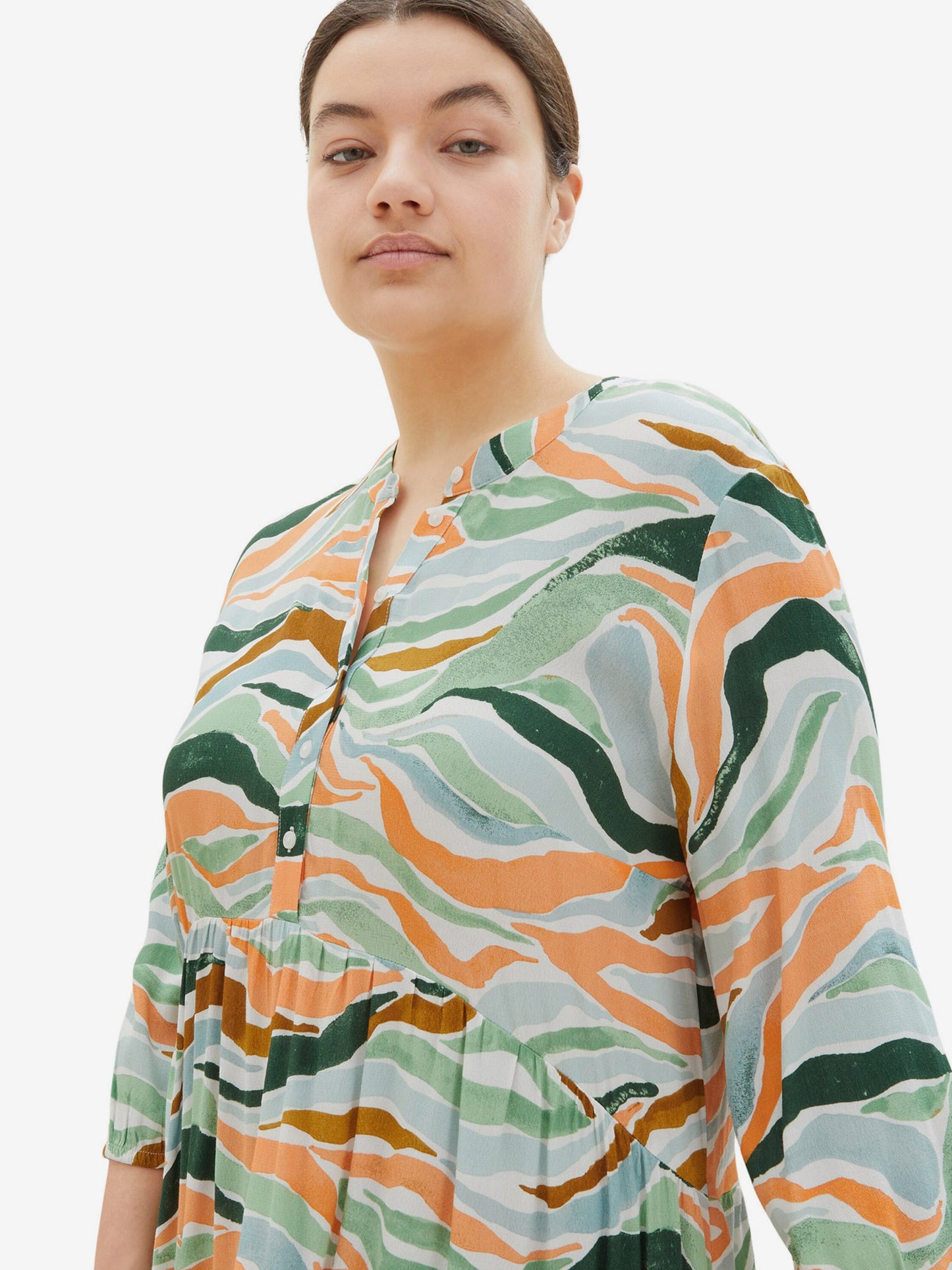  Blousejurken Blousejurk Dames Pastelgroen / Donkergroen