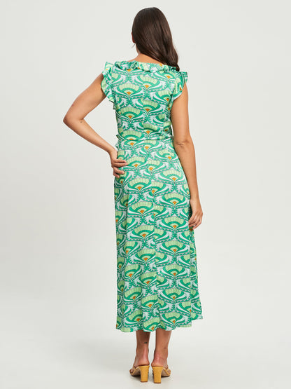  Midi Jurken Jurk THERISE Dames Mintgroen / Jade Groen / Pastelgroen