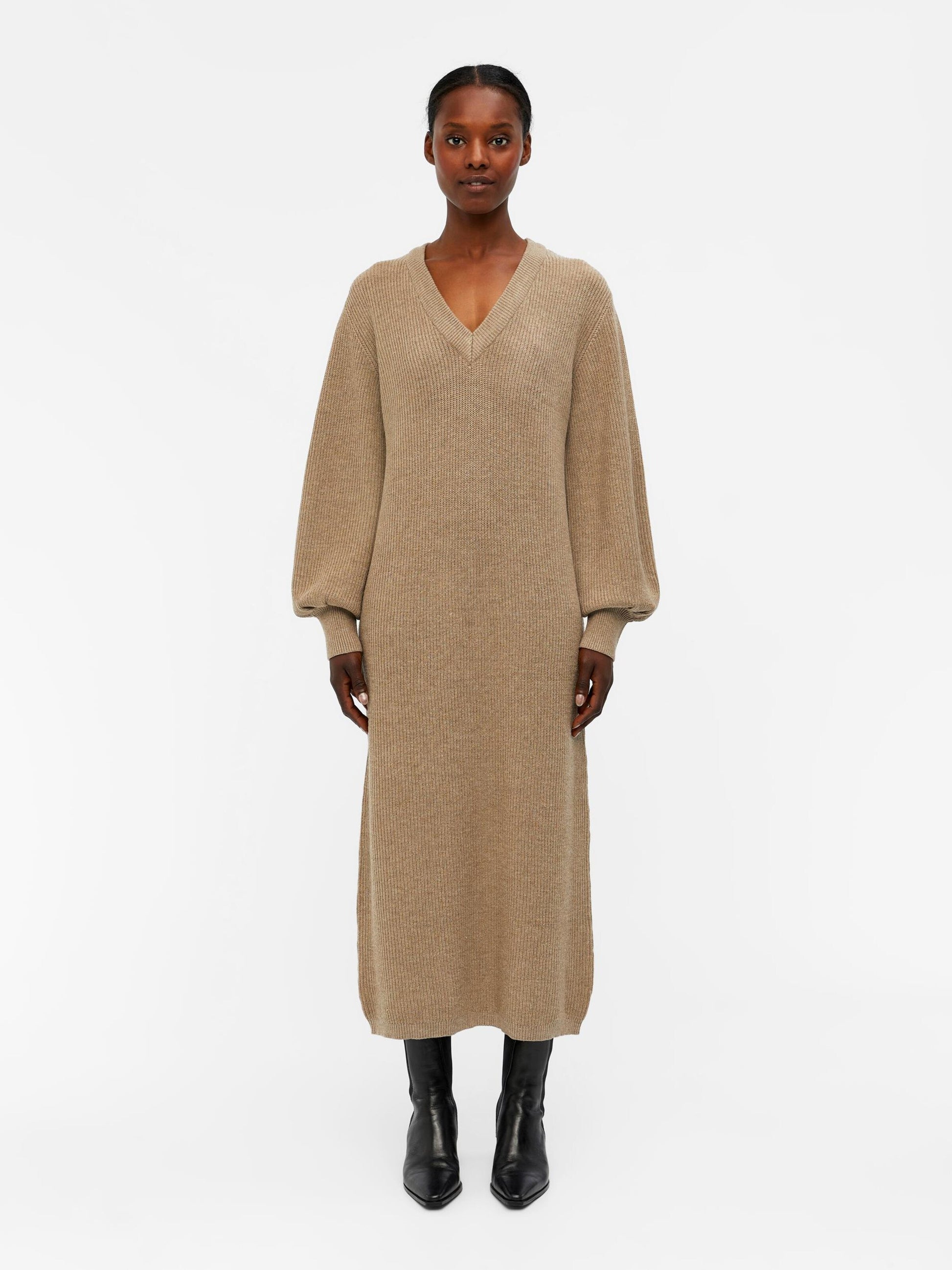 Object Midi Jurken Jurk Malena Dames Lichtbruin