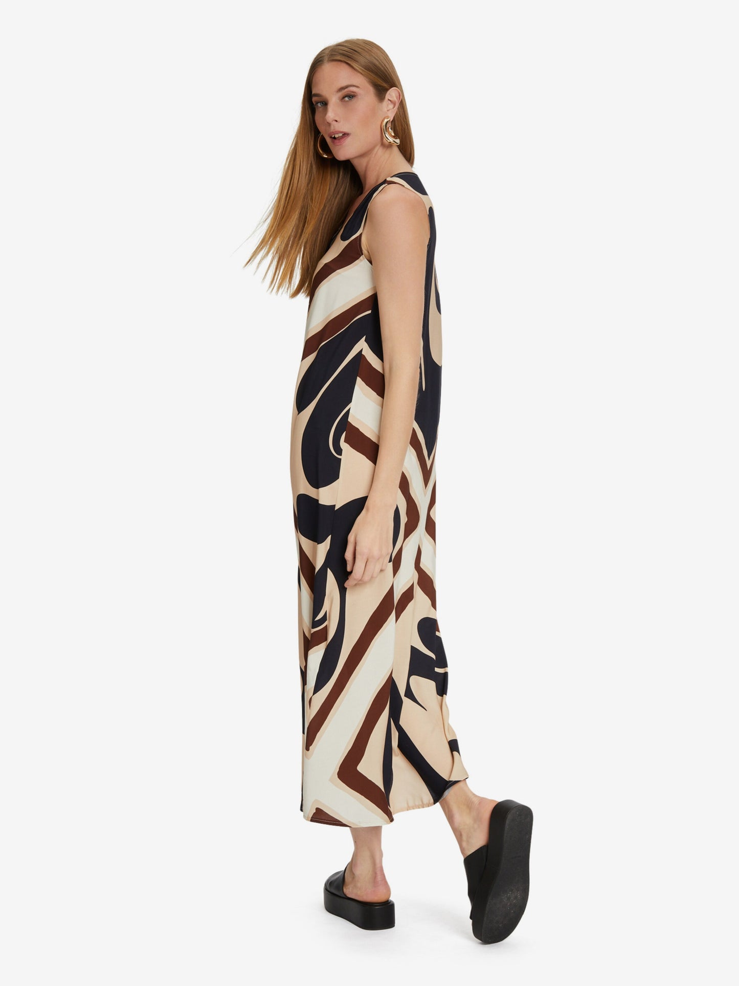 CARTOON Maxi Jurken Jurk Dames Crème / Donkerbeige
