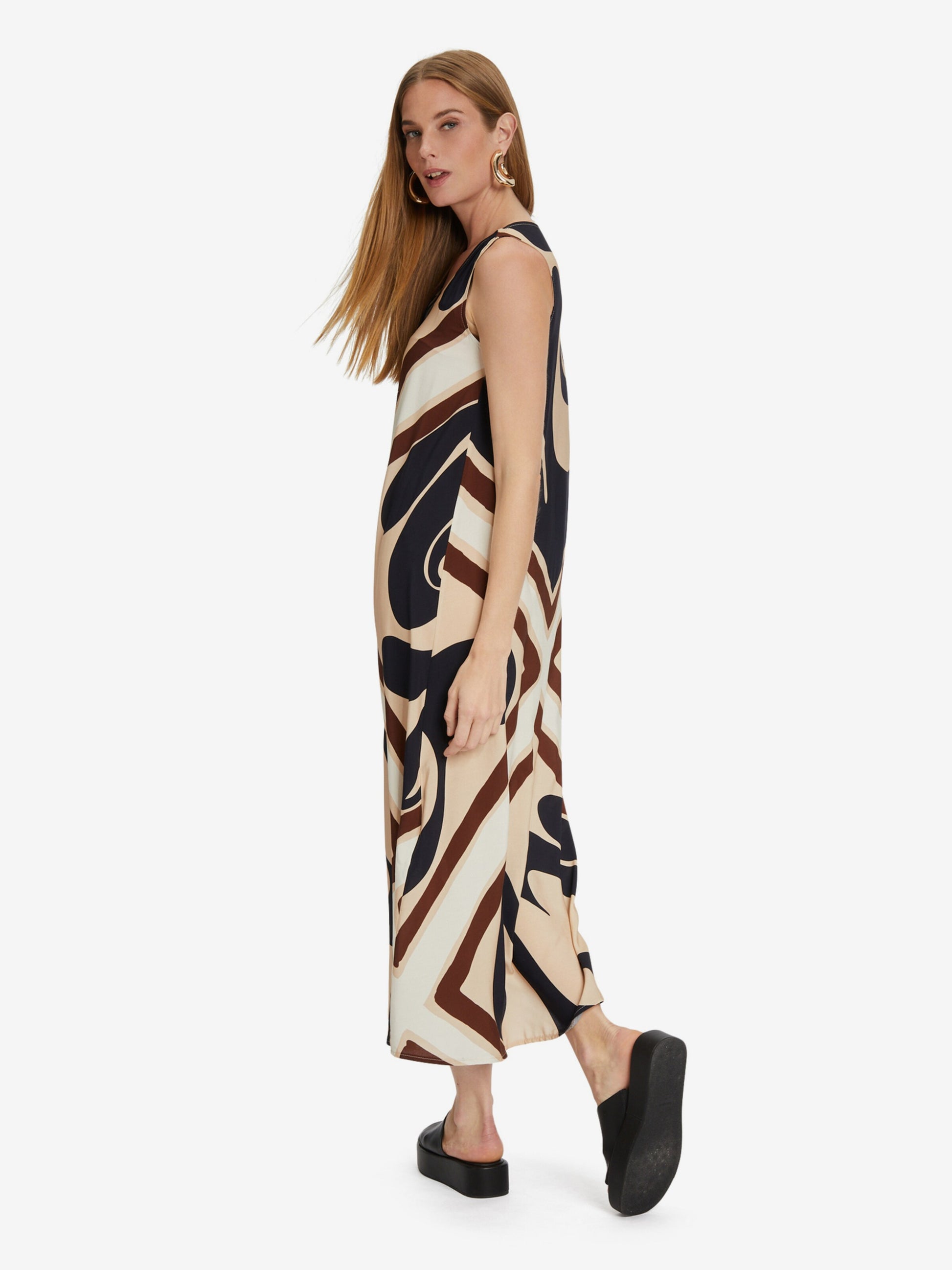 CARTOON Maxi Jurken Jurk Dames Crème / Donkerbeige
