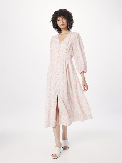Neo Noir Midi Jurken Jurk Olana Dames Rosa / Pastelroze