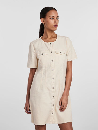 Pieces Zomerjurken Zomerjurk Tara Dames Ecru