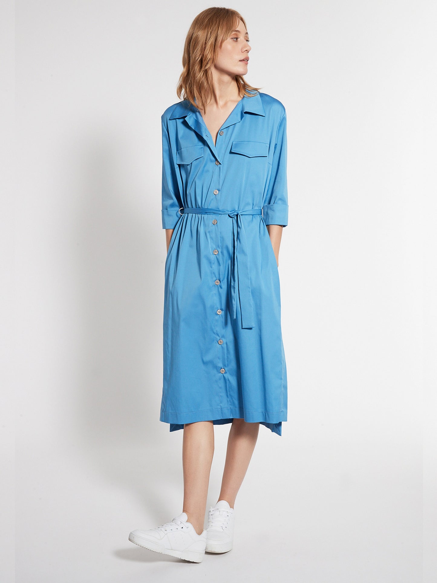 Ana Alcazar Midi Jurken Jurk Fafara Dames Blauw