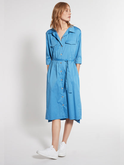 Ana Alcazar Midi Jurken Jurk Fafara Dames Blauw