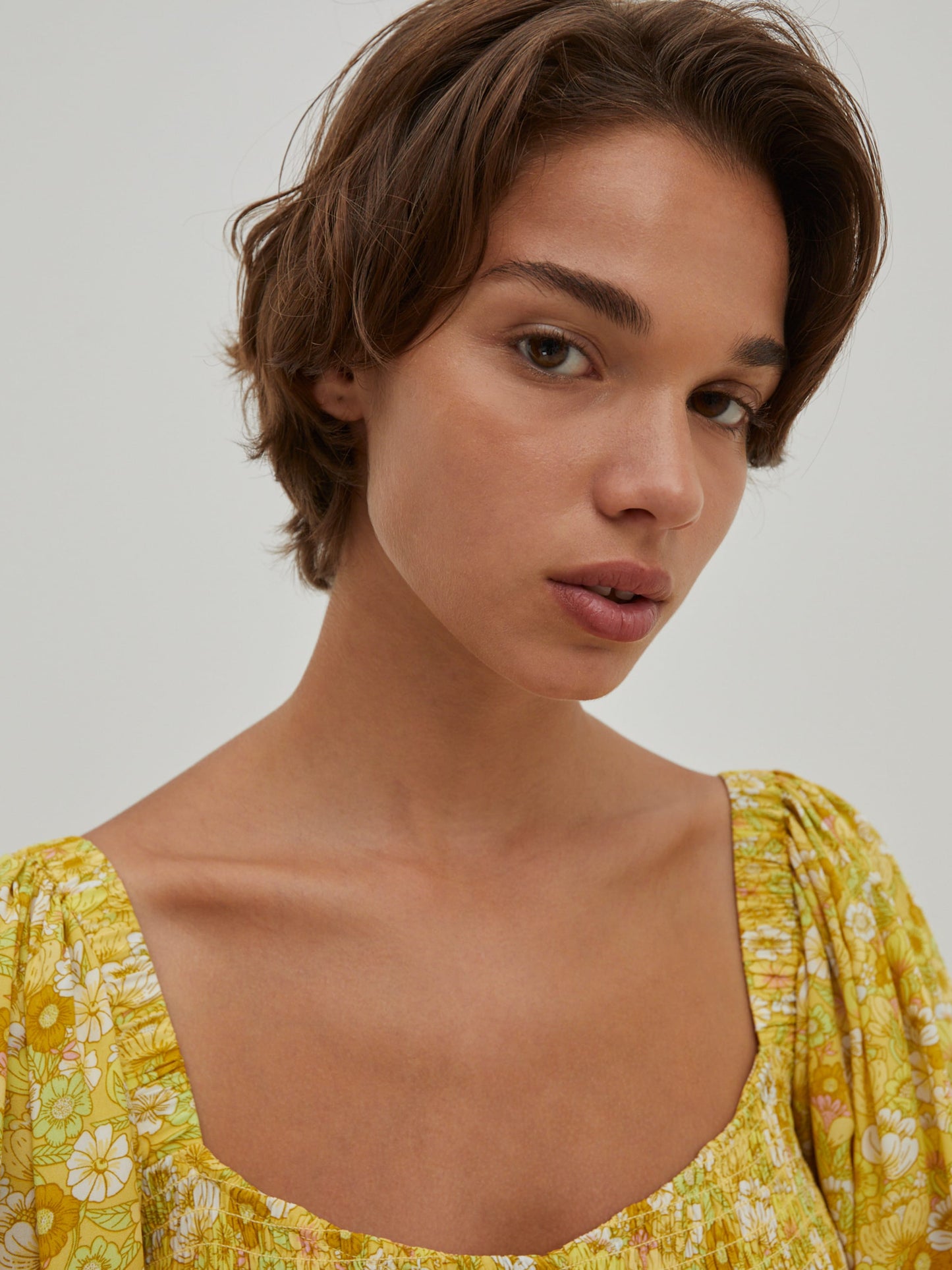 EDITED Blousejurken Blousejurk Maleah Dames Mosterd / Honing