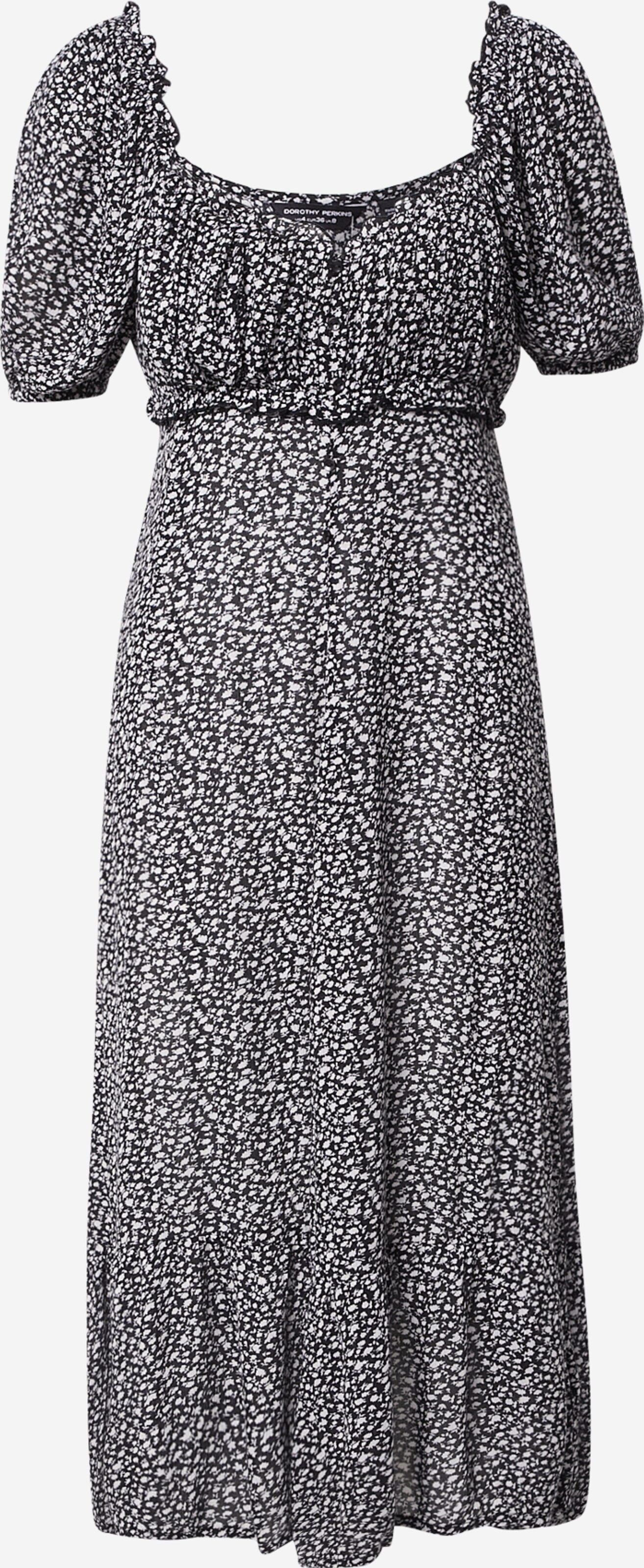 Dorothy Perkins Midi Jurken Jurk Ditsy Dames Zwart