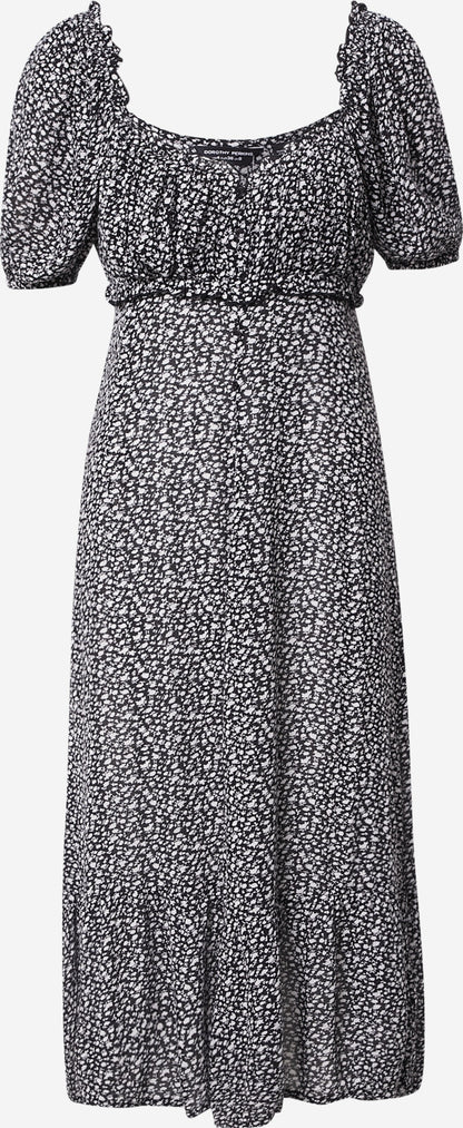 Dorothy Perkins Midi Jurken Jurk Ditsy Dames Zwart