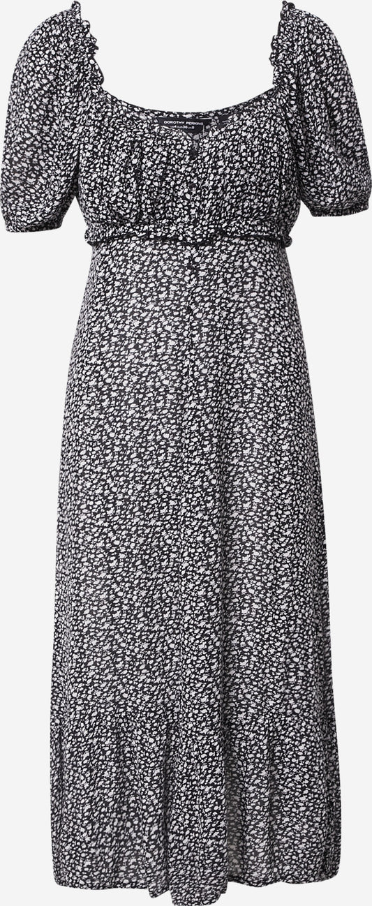 Dorothy Perkins Midi Jurken Jurk Ditsy Dames Zwart