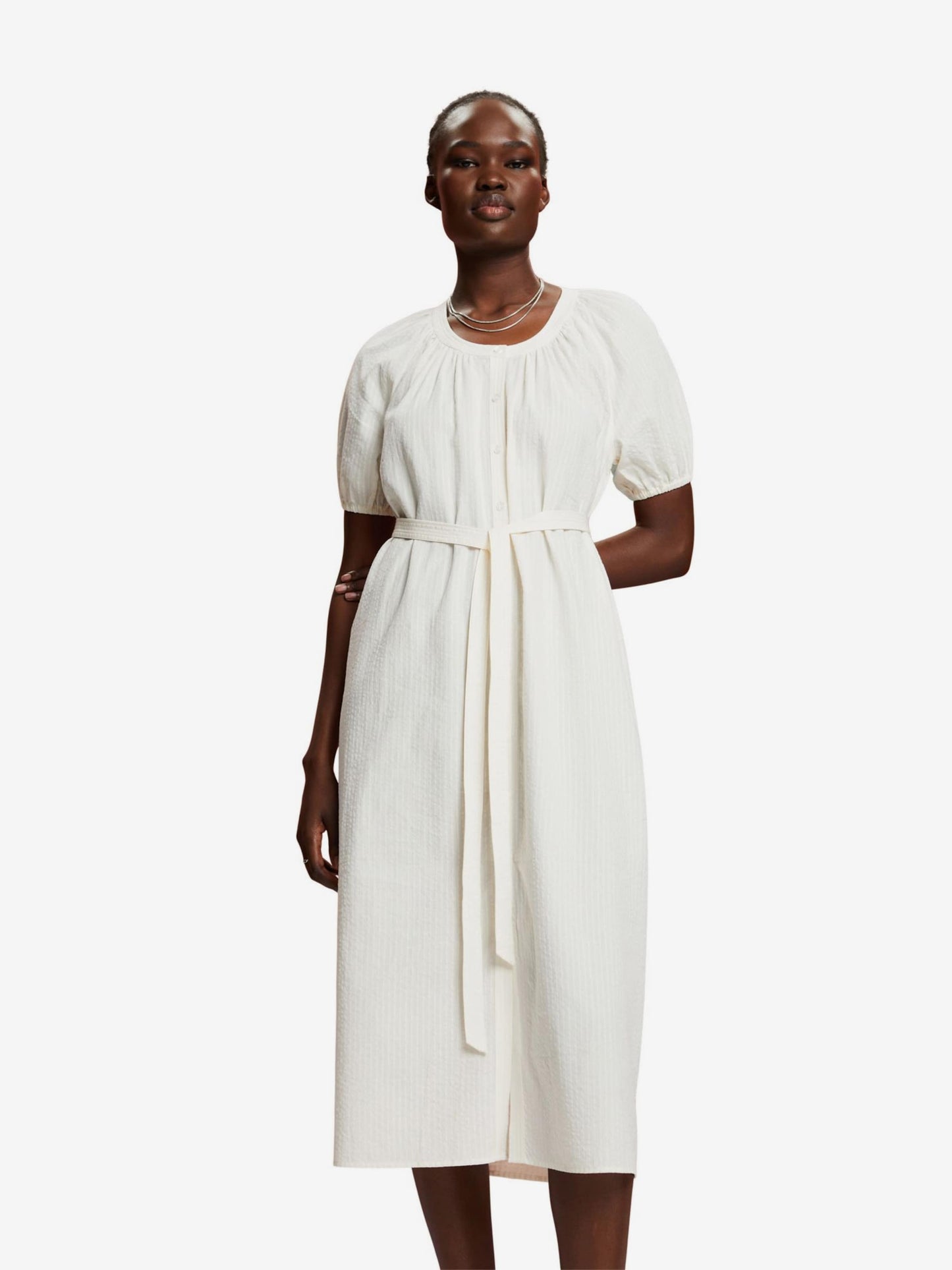 ESPRIT Blousejurken Blousejurk Dames Wit