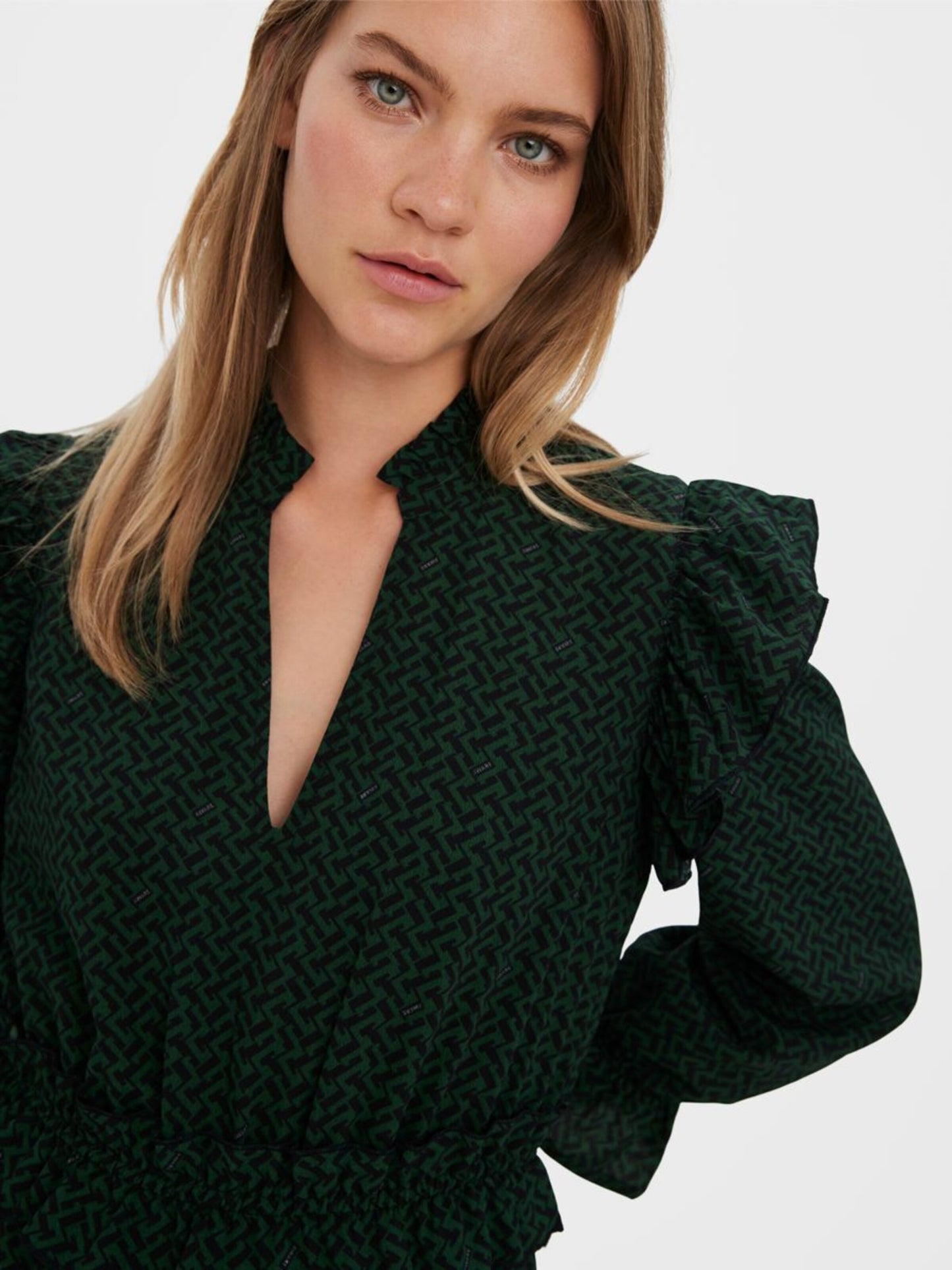 Vero Moda Midi Jurken Jurk Vienna Dames Groen
