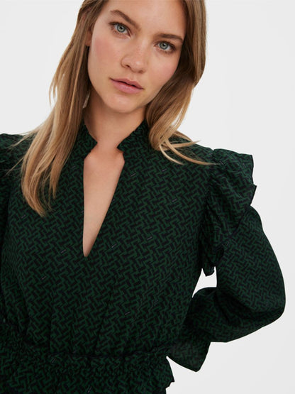 Vero Moda Midi Jurken Jurk Vienna Dames Groen