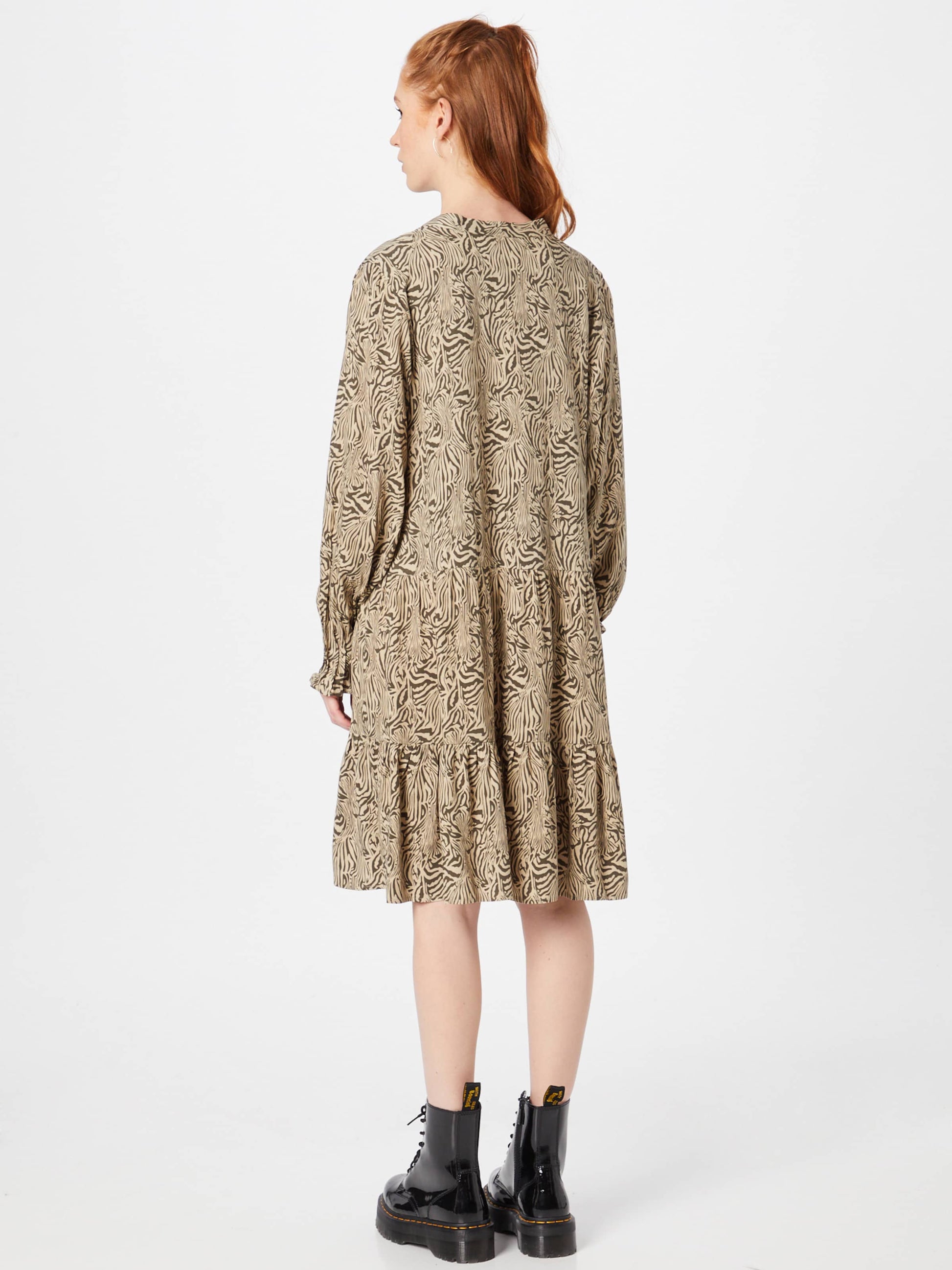 MOSS COPENHAGEN Blousejurken Blousejurk Petina Dames Lichtbruin / Donkerbruin