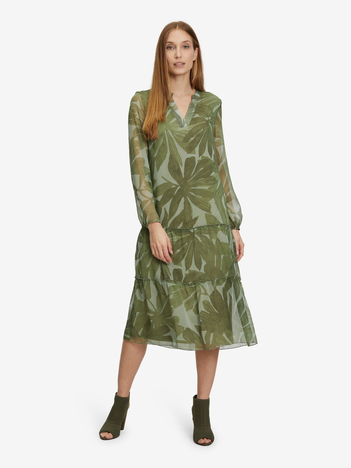 CARTOON Midi Jurken Jurk Dames Olijfgroen / Mintgroen