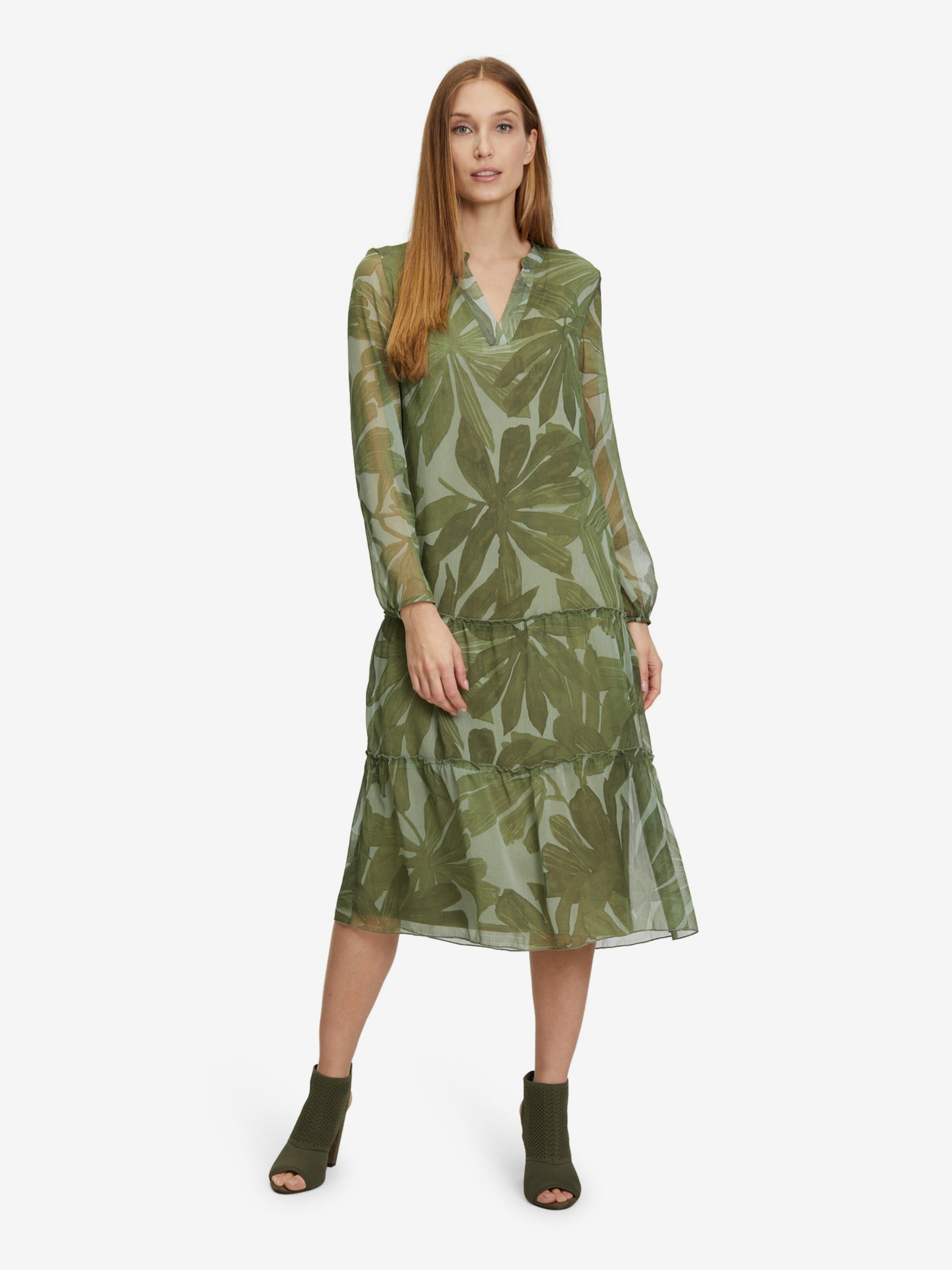 CARTOON Midi Jurken Jurk Dames Olijfgroen / Mintgroen
