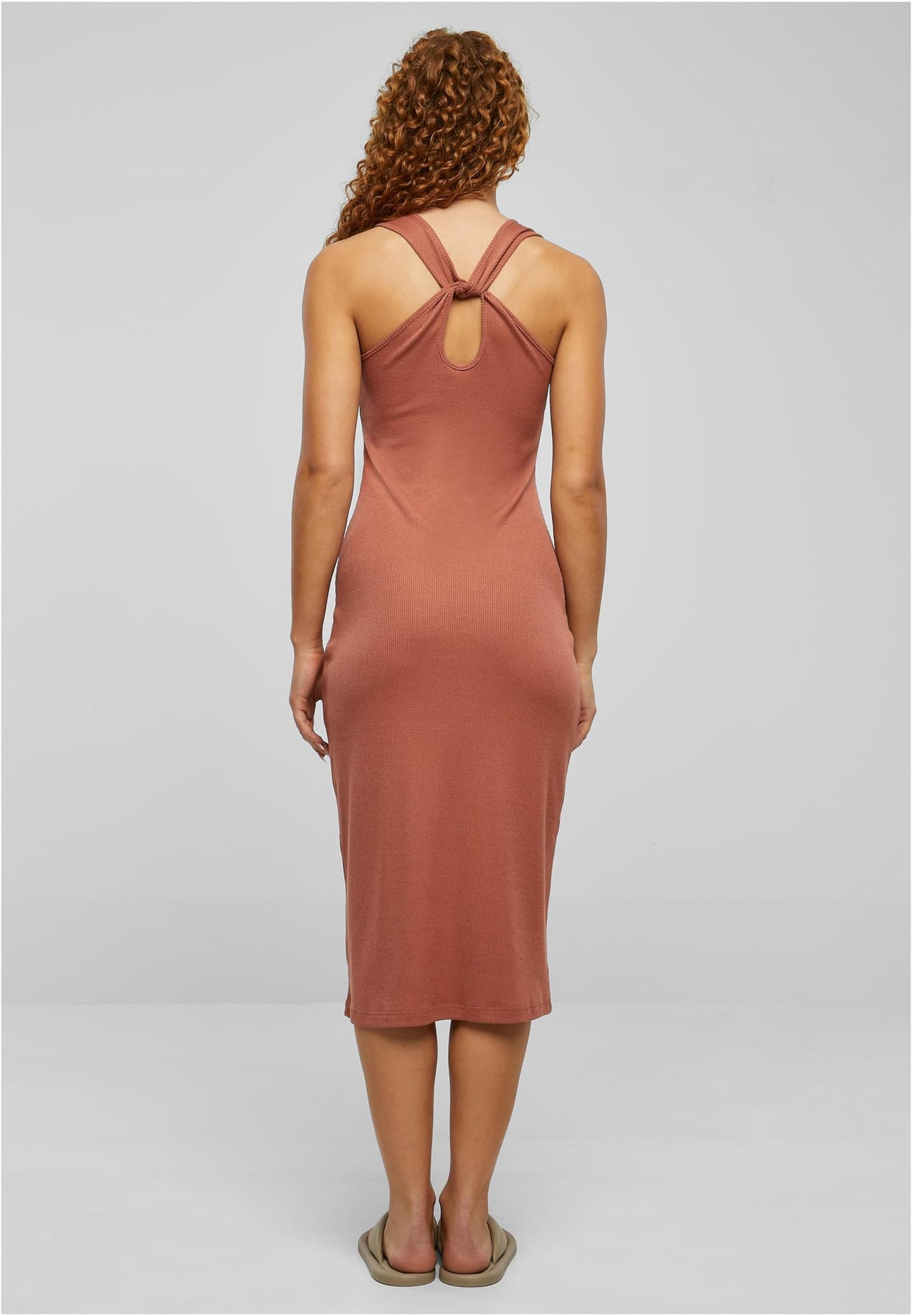 URBAN CLASSICS Midi Jurken Jurk Dames Roestrood
